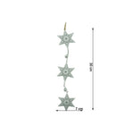 Ornament de brad trei fulgi de nea, Flippy, alb, metal, 30 cm