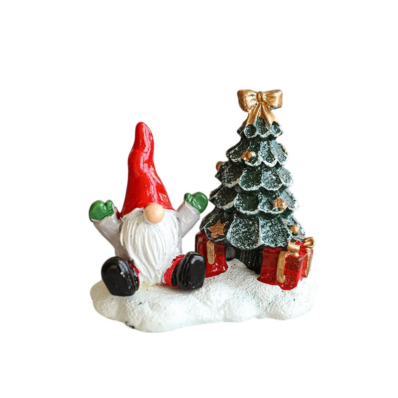 Ornament de Craciun din Rasina pentru Decor, Flippy, Model Mss Craciun cu Brad, Decoratiune de Birou pentru Craciun,