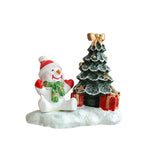 Ornament de Craciun din Rasina pentru Decor, Flippy, Model Om de Zapada cu Brad, Decoratiune de Birou pentru Craciun,