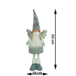 Ornament de Craciun ingeras, Flippy, alb/gri, textil, 53 cm