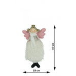 Ornament de Craciun ingeras, Flippy, alb, textil, 37 cm