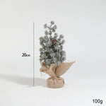 Decoratiune Craciun pentru Masa, Flippy, Ornament de Decor Model Brad de Craciun de Dimensiuni Mici cu Fulgi Albi,