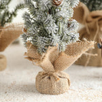 Decoratiune Craciun pentru Masa, Flippy, Ornament de Decor Model Brad de Craciun de Dimensiuni Mici cu Fulgi Albi,
