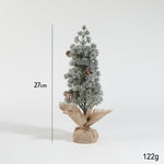 Decoratiune Craciun pentru Masa, Flippy, Ornament de Decor Model Brad de Craciun de Dimensiuni Mici cu Fulgi Albi,