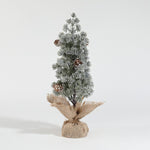 Decoratiune Craciun pentru Masa, Flippy, Ornament de Decor Model Brad de Craciun de Dimensiuni Mici cu Fulgi Albi,
