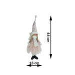 Ornament de Craciun papusa, Flippy, roz/alb, textil, 44 cm