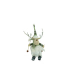 Ornament de Craciun ren pe schiuri model 2, Flippy, alb/verde, textil, 33 cm