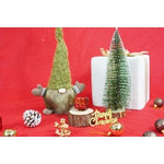 Ornament de Craciun spiridus, Flippy, verde/maro, textil, 56 cm