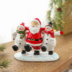 Ornament Decoratiune de Craciun, Flippy, Decoratiune Mica pentru Craciun din Rasina, Model Mos Craciun cu Oameni de
