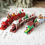 Ornament Decoratiune de Craciun Tren Pictat, Flippy, Tip Ornament Jucarie de Decor pentru Craciun, din Lemn 20 cm, Tren