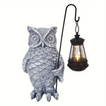 Ornament de Decor pentru Gradina cu LED, Flippy, Model Bufnita cu Felinar, Decoratiune Exterioara pentru Casa si
