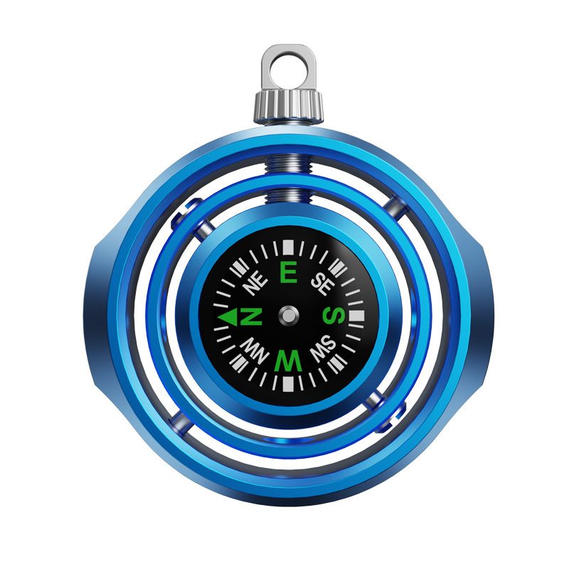 Fidget Spinner Busola Palm, Flippy, Tip Giroscop Rotativ, Model Pandativ / Breloc, Antistress, Aliaj Zinc, 48x42x12 mm,