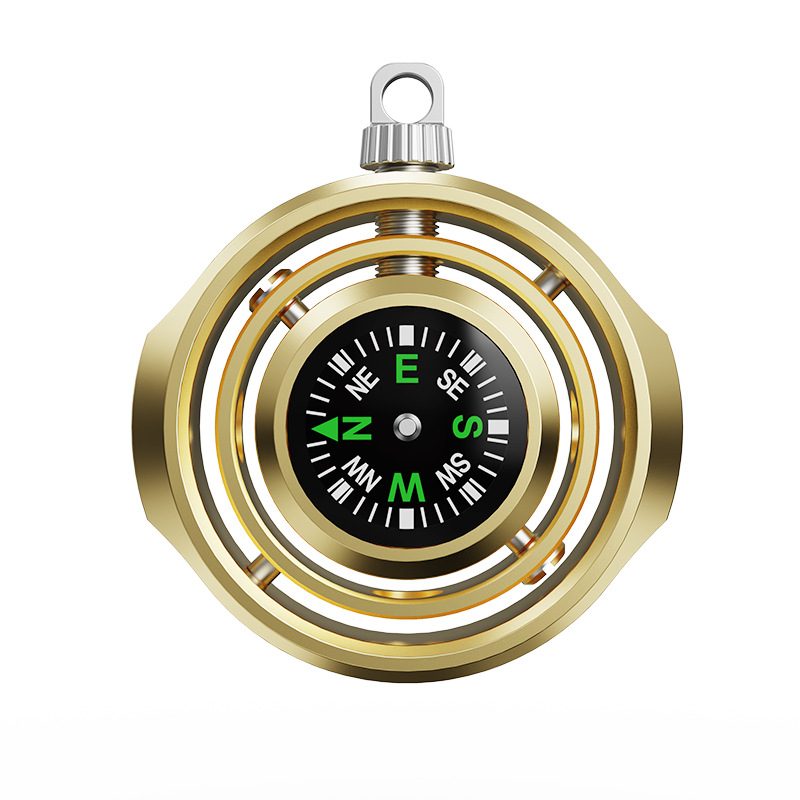 Fidget Spinner Busola Palm, Flippy, Tip Giroscop Rotativ, Model Pandativ / Breloc, Antistress, Aliaj Zinc, 48x42x12 mm,