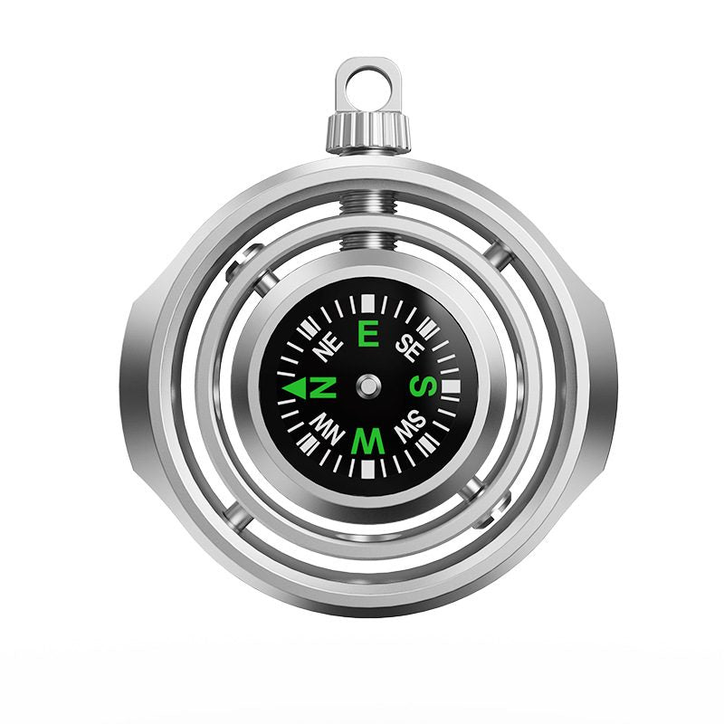 Fidget Spinner Busola Palm, Flippy, Tip Giroscop Rotativ, Model Pandativ / Breloc, Antistress, Aliaj Zinc, 48x42x12 mm,
