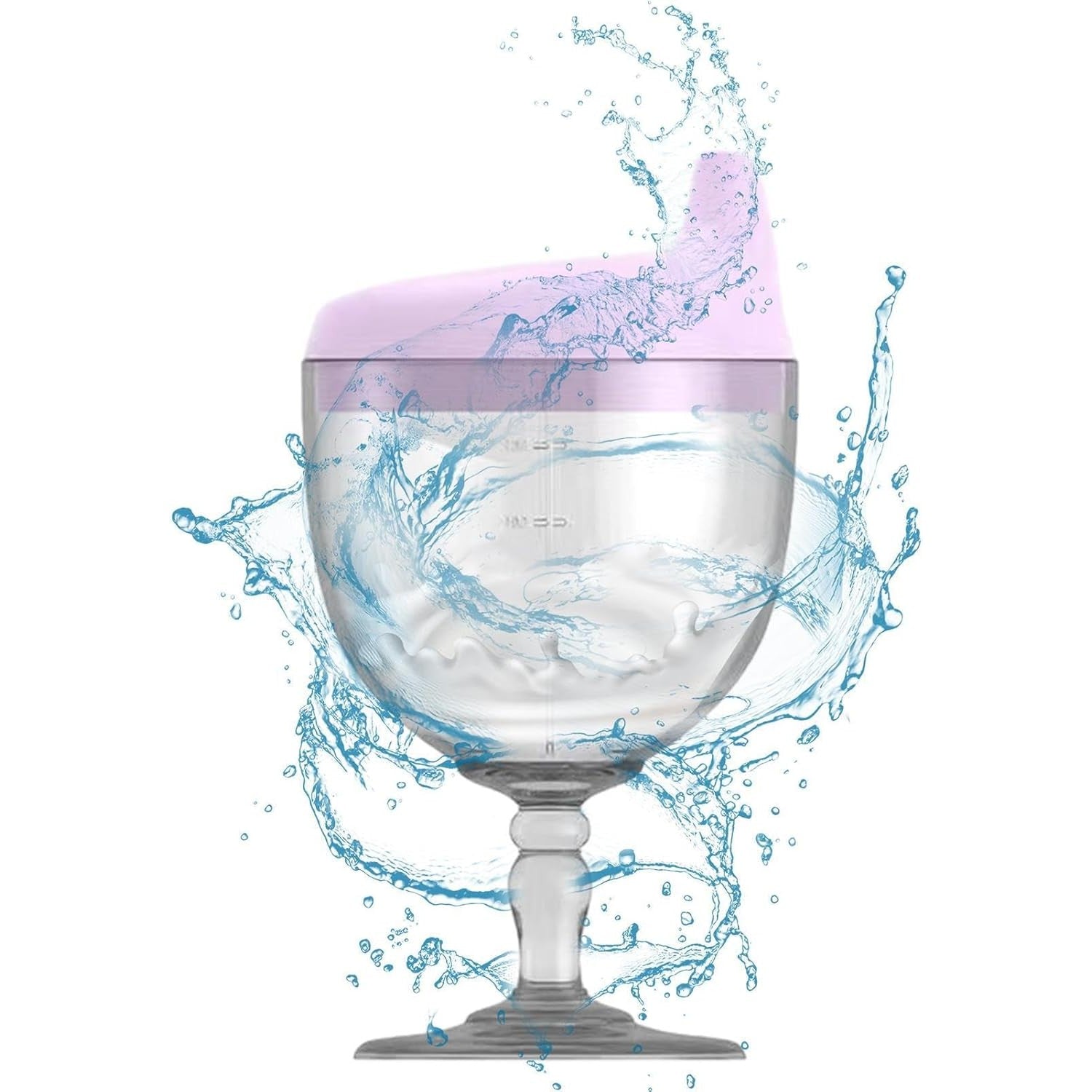 Pahar din Plastic Transparent cu Picior, Flippy, pentru Copii, 14 x 7.7 cm, cu Cioc Antiscurgere, + 3 Ani, Fara Maner,