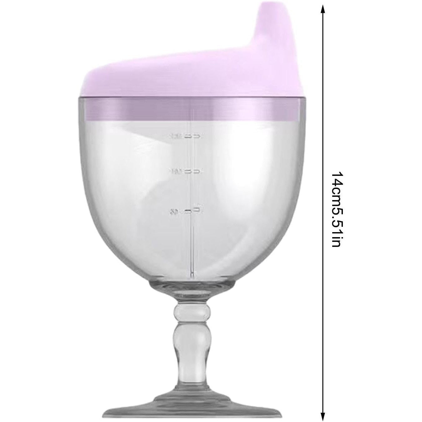 Pahar din Plastic Transparent cu Picior, Flippy, pentru Copii, 14 x 7.7 cm, cu Cioc Antiscurgere, + 3 Ani, Fara Maner,