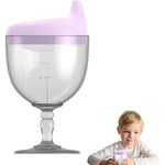 Pahar din Plastic Transparent cu Picior, Flippy, pentru Copii, 14 x 7.7 cm, cu Cioc Antiscurgere, + 3 Ani, Fara Maner,