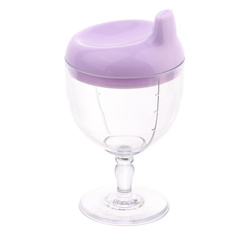 Pahar din Plastic Transparent cu Picior, Flippy, pentru Copii, 14 x 7.7 cm, cu Cioc Antiscurgere, + 3 Ani, Fara Maner,