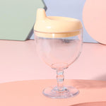 Pahar din Plastic Transparent cu Picior, Flippy, pentru Copii, 14 x 7.7 cm, cu Cioc Antiscurgere, + 3 Ani, Fara Maner,