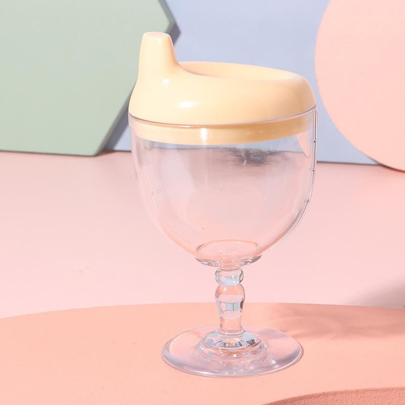 Pahar din Plastic Transparent cu Picior, Flippy, pentru Copii, 14 x 7.7 cm, cu Cioc Antiscurgere, + 3 Ani, Fara Maner,