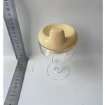Pahar din Plastic Transparent cu Picior, Flippy, pentru Copii, 14 x 7.7 cm, cu Cioc Antiscurgere, + 3 Ani, Fara Maner,