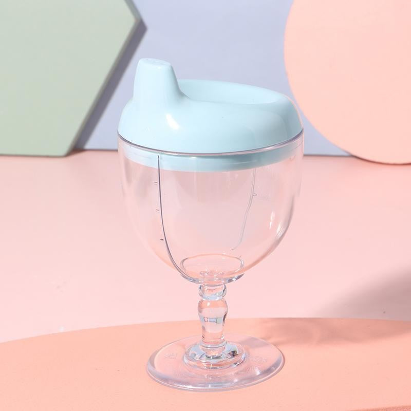 Pahar din Plastic Transparent cu Picior, Flippy, pentru Copii, 14 x 7.7 cm, cu Cioc Antiscurgere, + 3 Ani, Fara Maner,