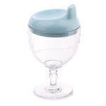Pahar din Plastic Transparent cu Picior, Flippy, pentru Copii, 14 x 7.7 cm, cu Cioc Antiscurgere, + 3 Ani, Fara Maner,