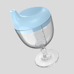 Pahar din Plastic Transparent cu Picior, Flippy, pentru Copii, 14 x 7.7 cm, cu Cioc Antiscurgere, + 3 Ani, Fara Maner,