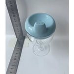 Pahar din Plastic Transparent cu Picior, Flippy, pentru Copii, 14 x 7.7 cm, cu Cioc Antiscurgere, + 3 Ani, Fara Maner,