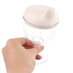 Pahar din Plastic Transparent cu Picior, Flippy, pentru Copii, 14 x 7.7 cm, cu Cioc Antiscurgere, + 3 Ani, Fara Maner,