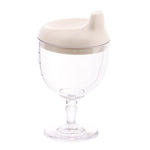 Pahar din Plastic Transparent cu Picior, Flippy, pentru Copii, 14 x 7.7 cm, cu Cioc Antiscurgere, + 3 Ani, Fara Maner,