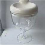 Pahar din Plastic Transparent cu Picior, Flippy, pentru Copii, 14 x 7.7 cm, cu Cioc Antiscurgere, + 3 Ani, Fara Maner,