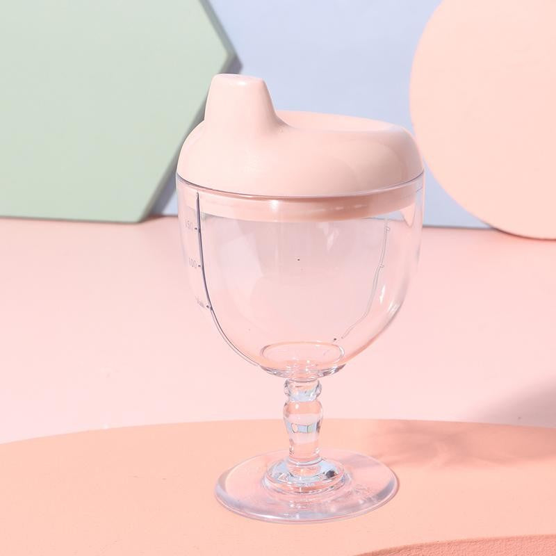 Pahar din Plastic Transparent cu Picior, Flippy, pentru Copii, 14 x 7.7 cm, cu Cioc Antiscurgere, + 3 Ani, Fara Maner,