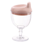 Pahar din Plastic Transparent cu Picior, Flippy, pentru Copii, 14 x 7.7 cm, cu Cioc Antiscurgere, + 3 Ani, Fara Maner,