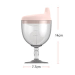 Pahar din Plastic Transparent cu Picior, Flippy, pentru Copii, 14 x 7.7 cm, cu Cioc Antiscurgere, + 3 Ani, Fara Maner,
