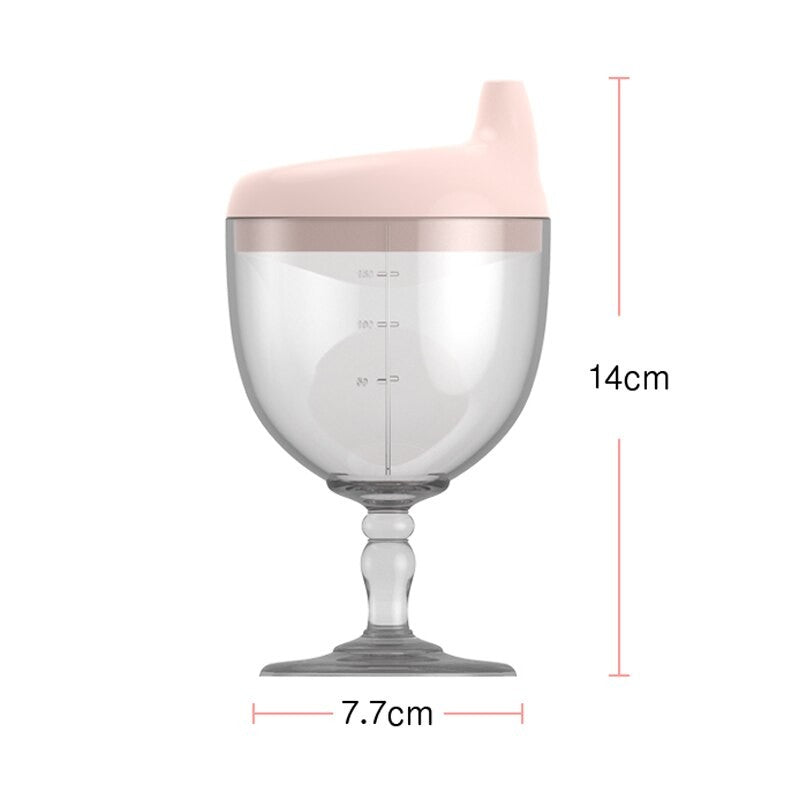 Pahar din Plastic Transparent cu Picior, Flippy, pentru Copii, 14 x 7.7 cm, cu Cioc Antiscurgere, + 3 Ani, Fara Maner,