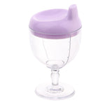 Pahar din Plastic Transparent cu Picior, Flippy, pentru Copii, 14 x 7.7 cm, cu Cioc Antiscurgere, + 3 Ani, Fara Maner,