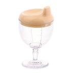 Pahar din Plastic Transparent cu Picior, Flippy, pentru Copii, 14 x 7.7 cm, cu Cioc Antiscurgere, + 3 Ani, Fara Maner,