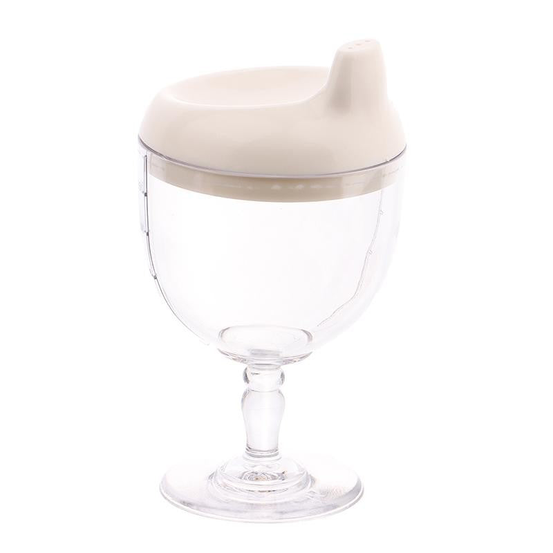 Pahar din Plastic Transparent cu Picior, Flippy, pentru Copii, 14 x 7.7 cm, cu Cioc Antiscurgere, + 3 Ani, Fara Maner,