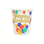 Pahare Cartonate pentru Petreceri, Flippy, Set 10 Pahare Cartonate pentru Zile de Nastere si Aniversari, Model HAPPY