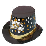 Palarie Tip Lincoln, Flippy, Model Happy New Year cu Buline, Accesoriu Petrecere de Anul Nou, Marime Universala, din