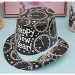 Palarie Tip Lincoln, Flippy, Model Happy New Year cu Ceasuri, Accesoriu Petrecere de Anul Nou, Marime Universala, din