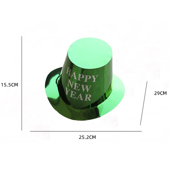 Palarie Happy New Year pentru Revelion, Flippy, Palarie Festiva de Anul Nou, Palarie Magica din Hartie, 29 x 25 x 15.5