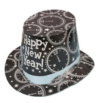 Palarie Tip Lincoln, Flippy, Model Happy New Year cu Ceasuri, Accesoriu Petrecere de Anul Nou, Marime Universala, din