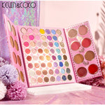 Paleta de farduri Kevin&Coco, 72 de culori, stil pliabil, conturing, iluminator, blush incluse, dreptunghiulara, 22 x