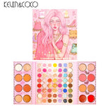 Paleta de farduri Kevin&Coco, 72 de culori, stil pliabil, conturing, iluminator, blush incluse, dreptunghiulara, 22 x