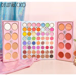 Paleta de farduri Kevin&Coco, 72 de culori, stil pliabil, conturing, iluminator, blush incluse, dreptunghiulara, 22 x