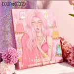 Paleta de farduri Kevin&Coco, 72 de culori, stil pliabil, conturing, iluminator, blush incluse, dreptunghiulara, 22 x
