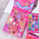 Trusa de Machiaj, KEVIN & COCO, Mean Girl Heart, Fard de Pleoape, Iluminator, Blush Cremos, 96 culori, 21 x 15.7 x 2.4