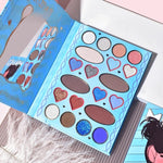Paleta de Machiaj, KEVIN&amp;COCO, 20 Culori Blue Girl, Fard de Pleoape si Blush, Albastru